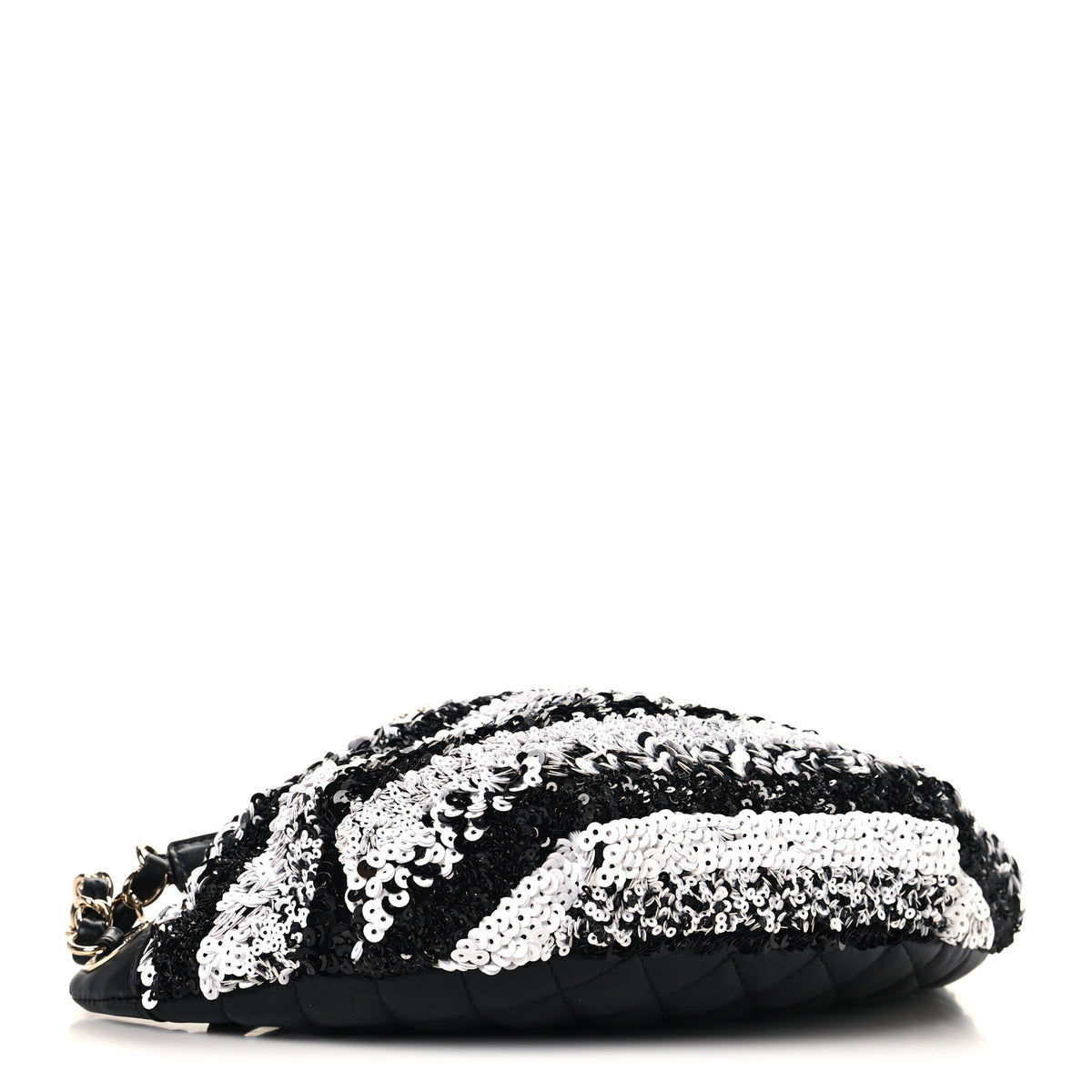 Sequin Coco Cuba Waist Bag Fanny Pack Black White
