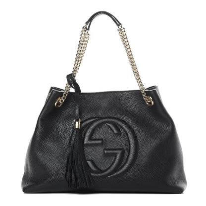Gucci Pebbled Calfskin Medium Soho Chain Shoulder Bag Black 1 of 10