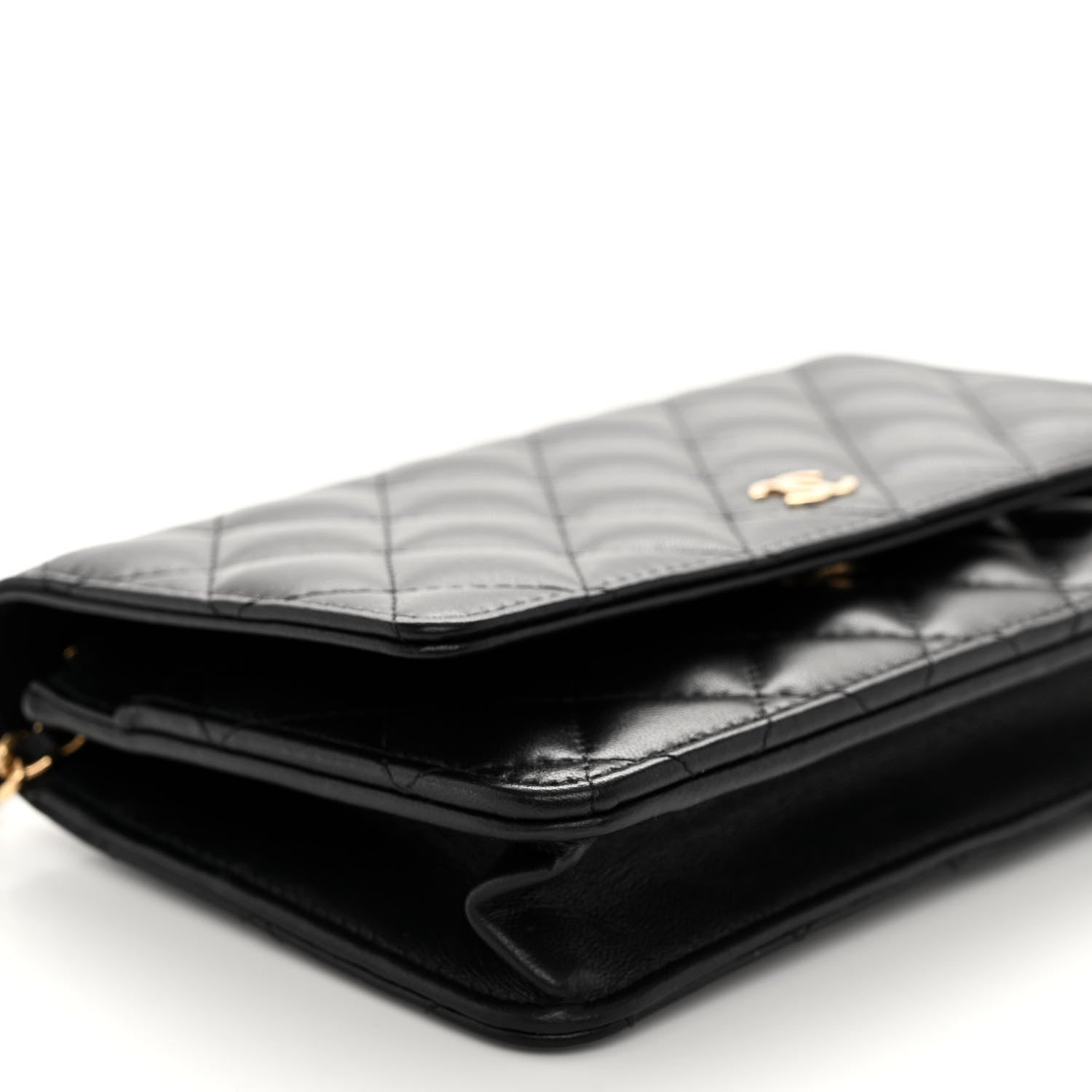 Chanel Lambskin Quilted Wallet On Chain WOC Black 10 of 12