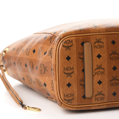 MCM Striped Visetos Large Shopper Tote Cognac 7 of 10