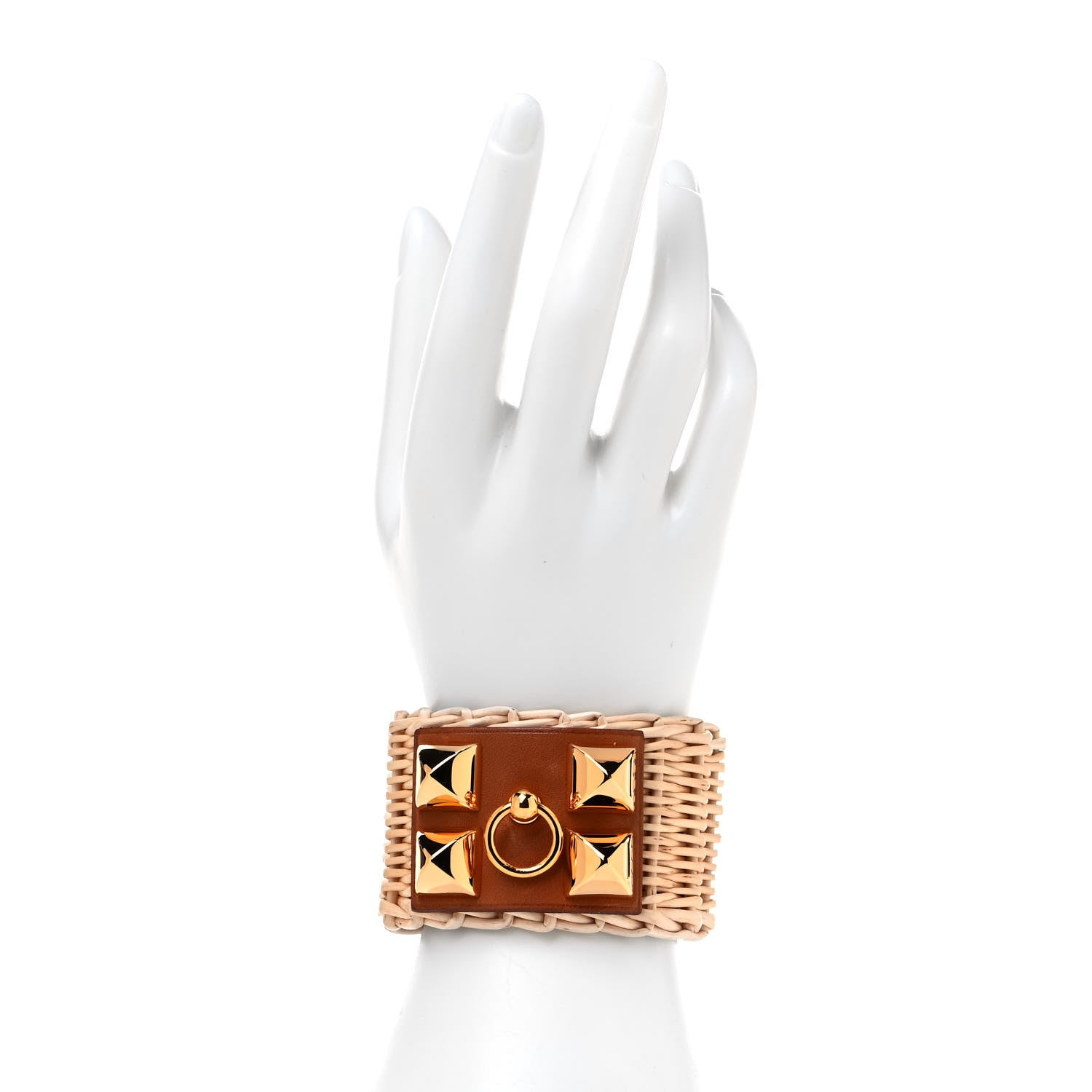 Hermes Barenia Osier Collier De Chien CDC Picnic Bracelet Fauve 2 of 4