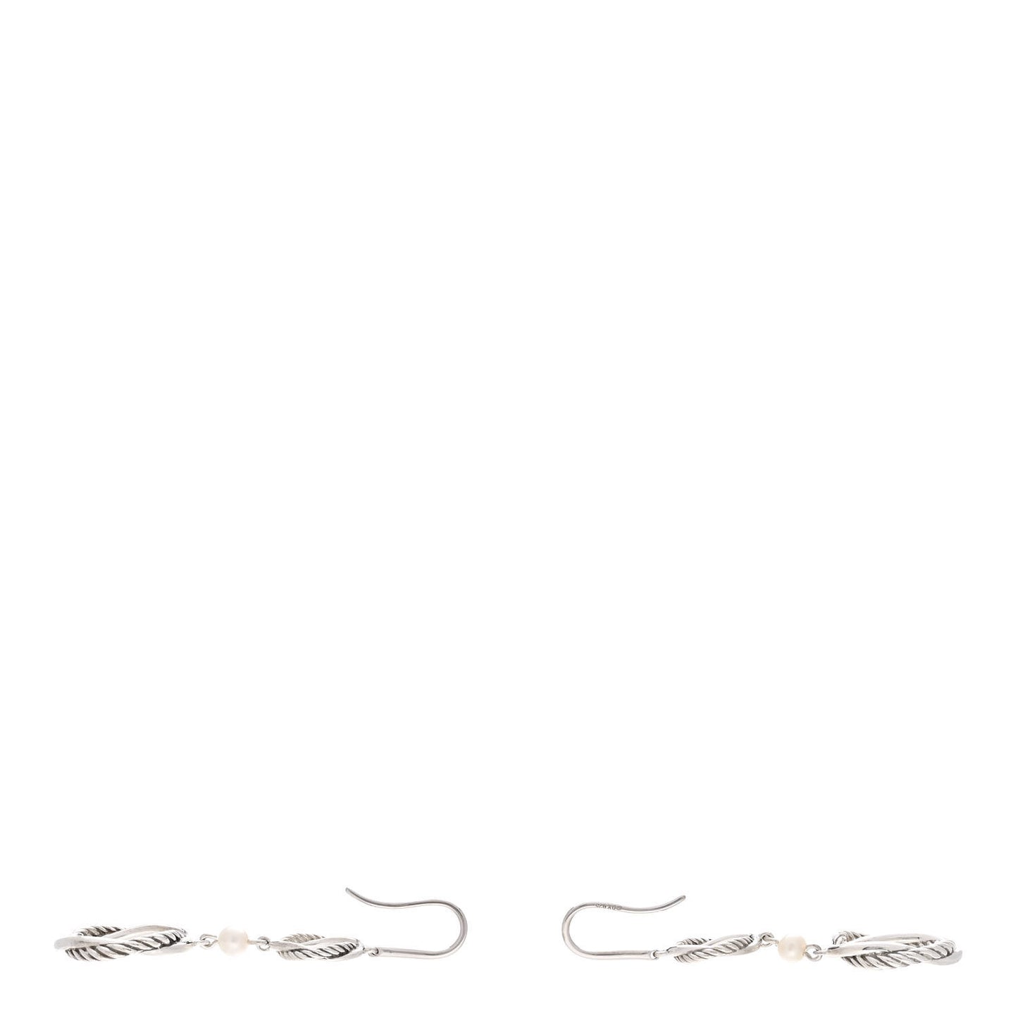 Sterling Silver Pearl Infinity Drop Earrings
