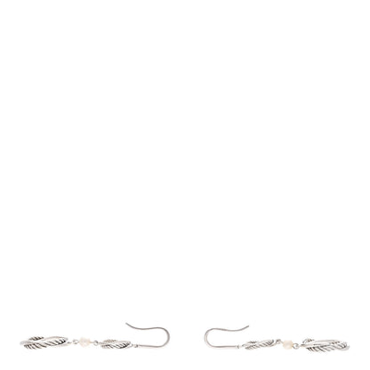 David Yurman Sterling Silver Pearl Infinity Drop Earrings 3 of 4