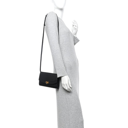 Salvatore Ferragamo Grained Calfskin Gancini Crossbody Flap Black 2 of 10