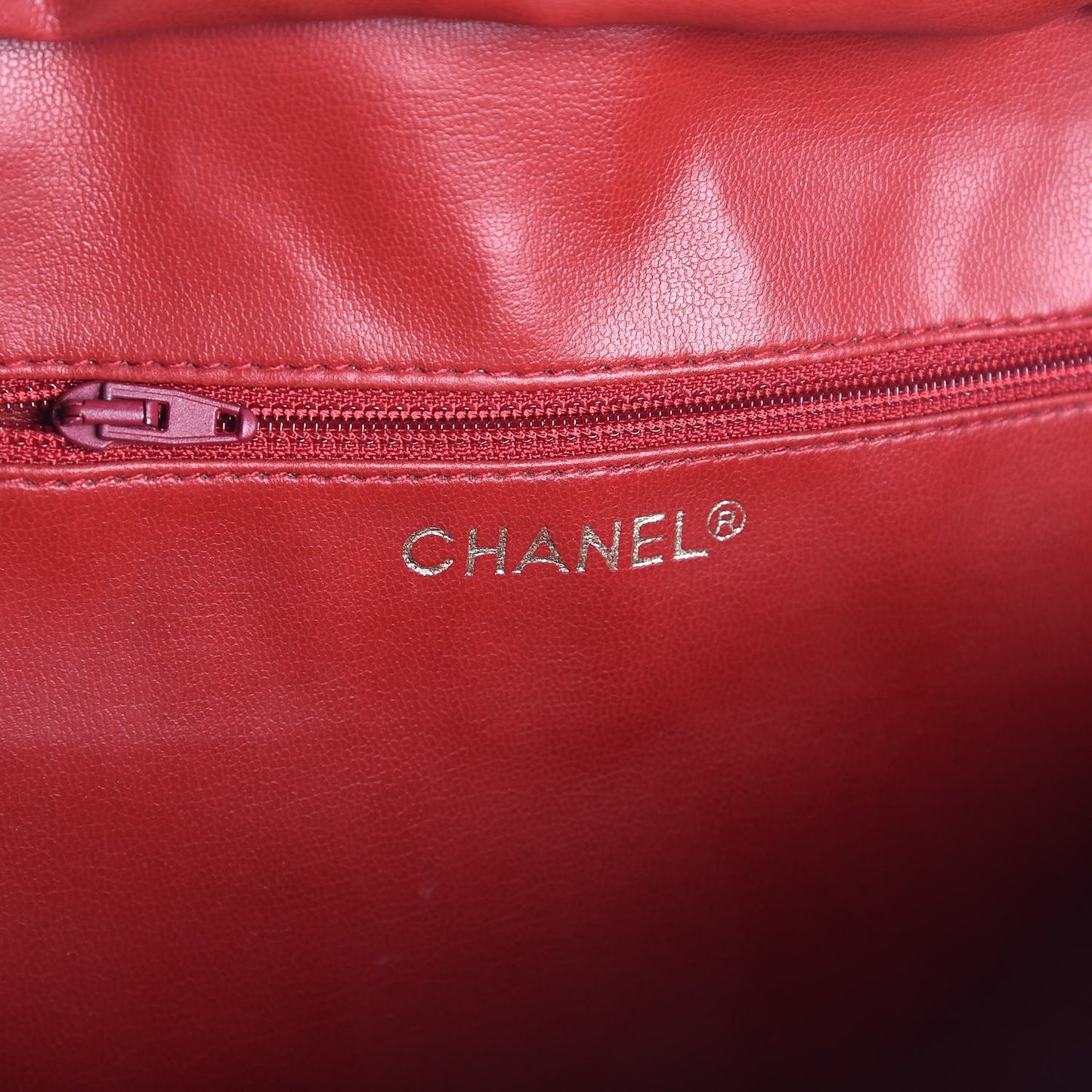 Lambskin Diamond Stitch Cosmetic Case Red