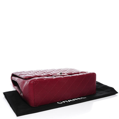 Chanel Caviar Maxi Single Flap Dark Red 4 of 8