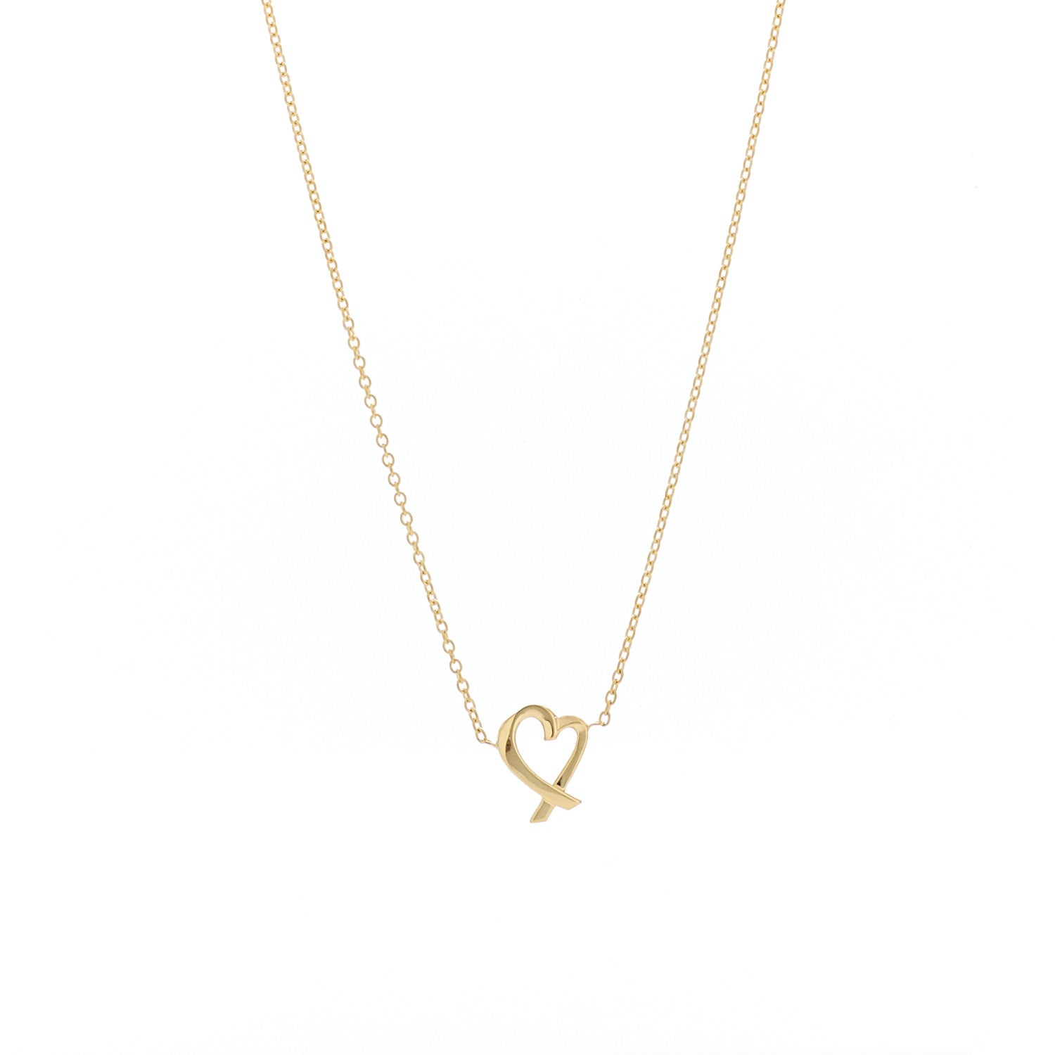 Tiffany 18K Yellow Gold Mini Paloma Picasso Loving Heart Pendant Necklace 1 of 11