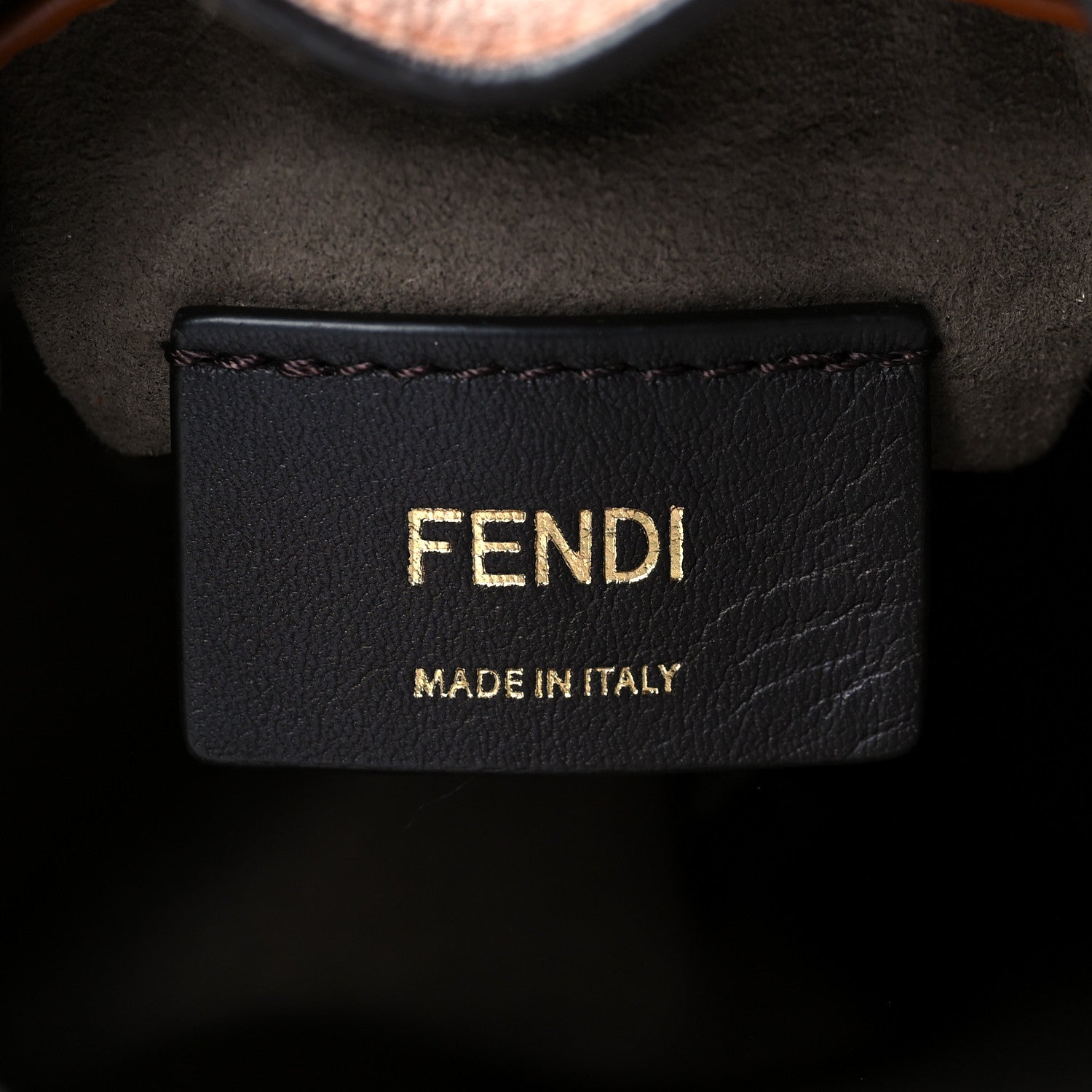 Fendi Vitello King F is Fendi Logo Embossed Mini Mon Tresor Bucket Bag Cuoio 6 of 10