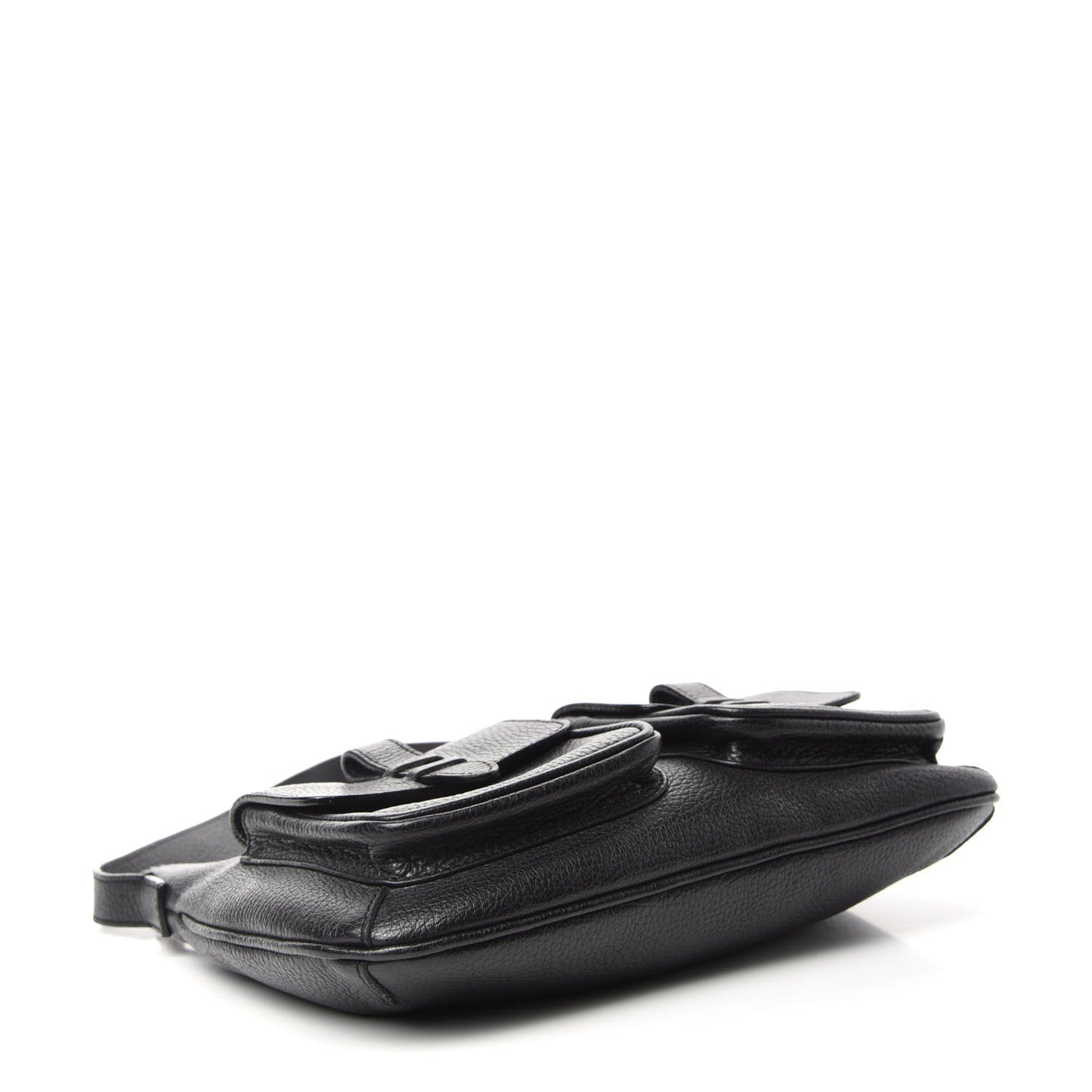 Grainy Calfskin Shoulder Bag Black