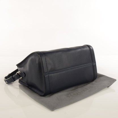 Alexander McQueen Pebbled Calfskin Small Skull Padlock Zip Around Tote Navy 16 of 28