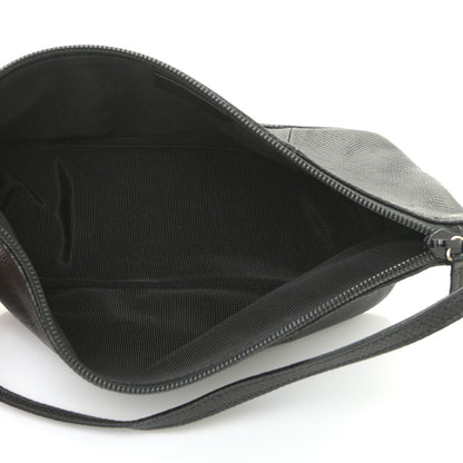 Gucci Calfskin Lizard Embossed Boat Pochette Black 5 of 15