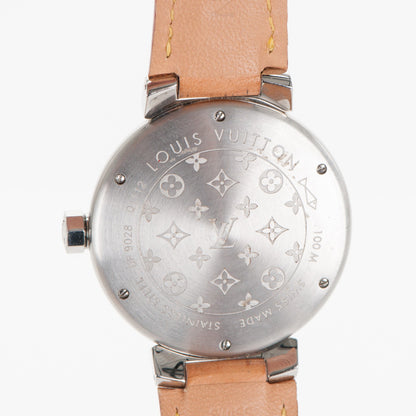 Louis Vuitton Stainless Steel Vachetta 39mm Tambour Quartz Watch Champagne 8 of 10