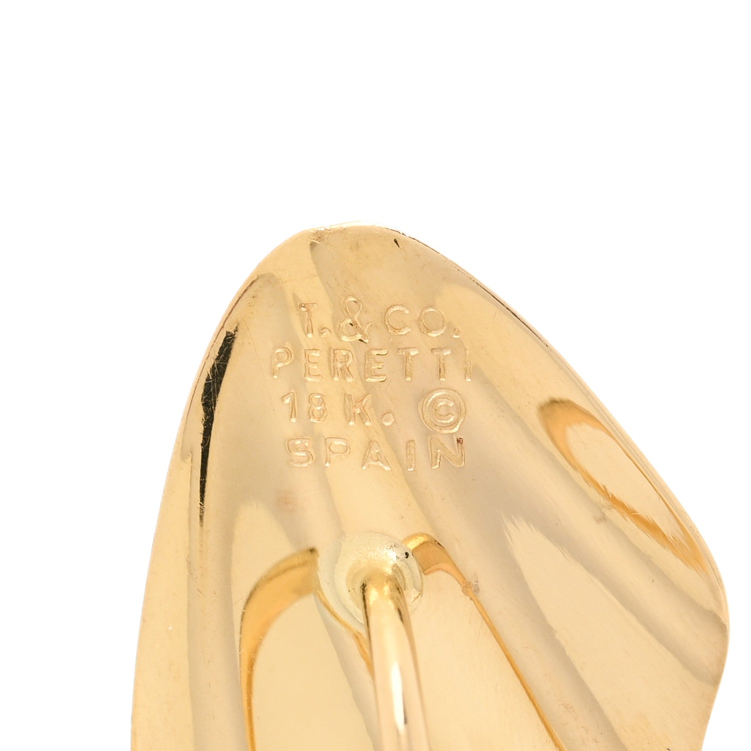 Tiffany 18K Yellow Gold Elsa Peretti Small High Tide Earrings 4 of 4