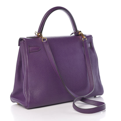 Hermes Taurillon Clemence Kelly Retourne 32 Ultraviolet 3 of 15