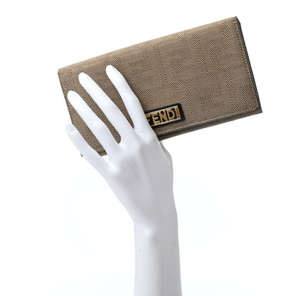 Fendi Zucca Shadow Continental Wallet Beige Black 2 of 8