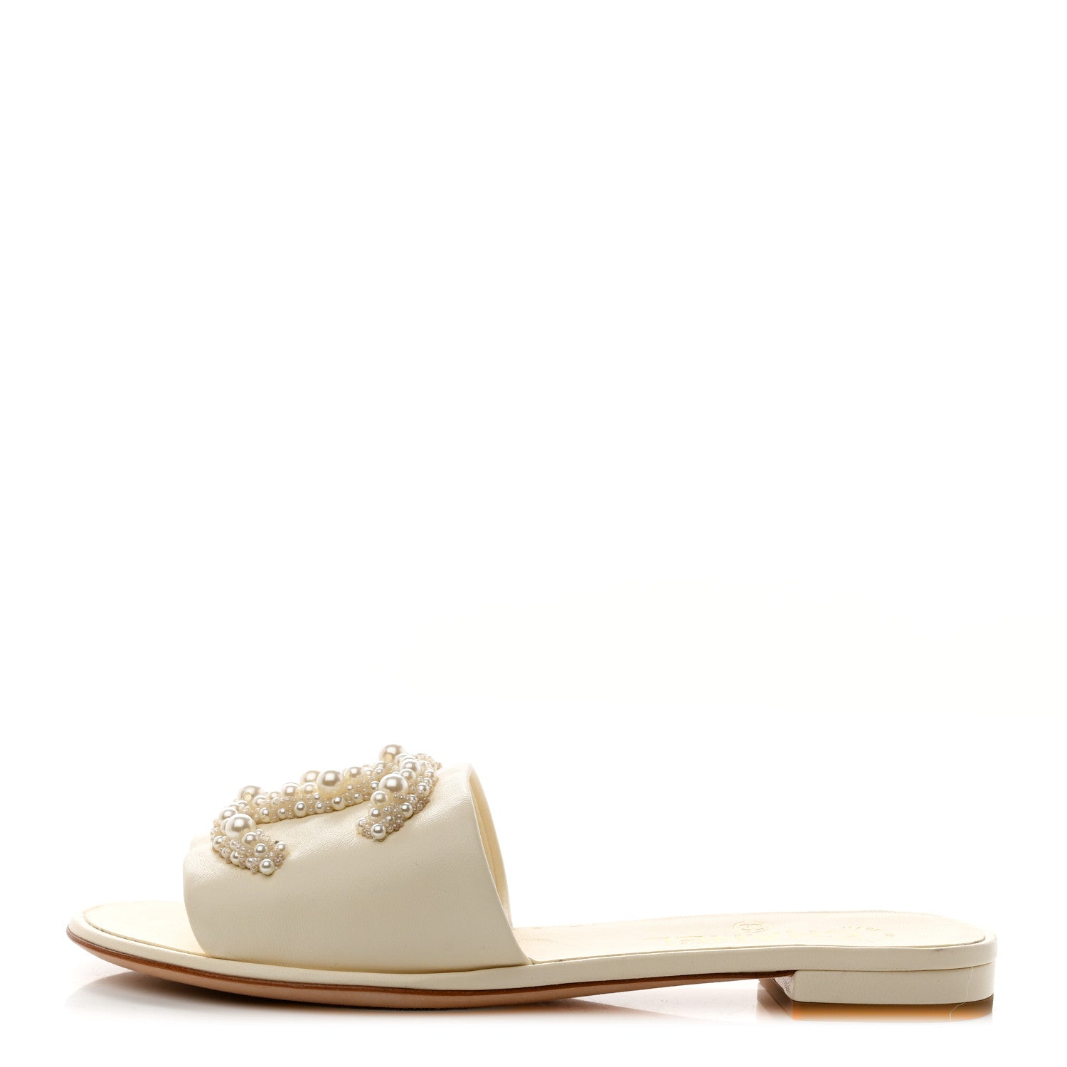 Chanel Calfskin Pearl CC Mules 37 Ivory 1 of 9