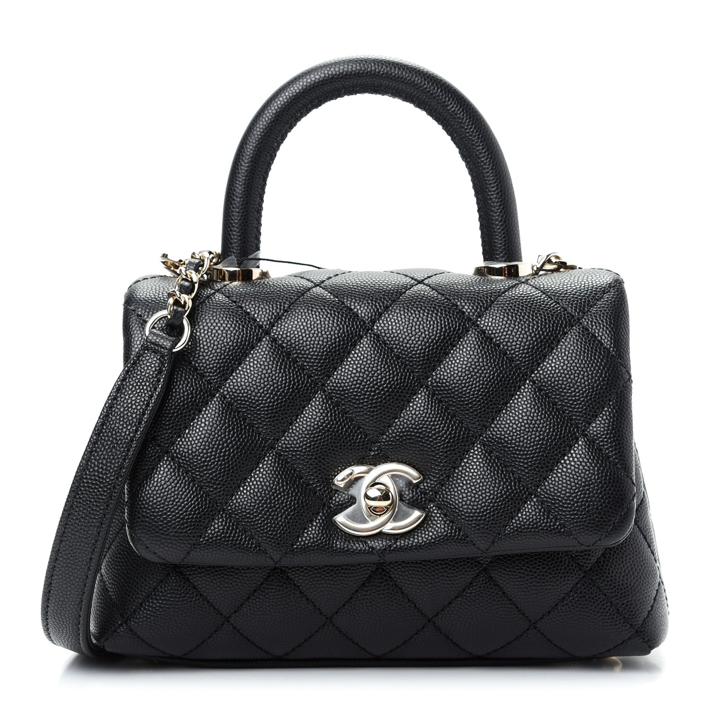 Caviar Quilted Extra Mini Coco Handle Flap Black