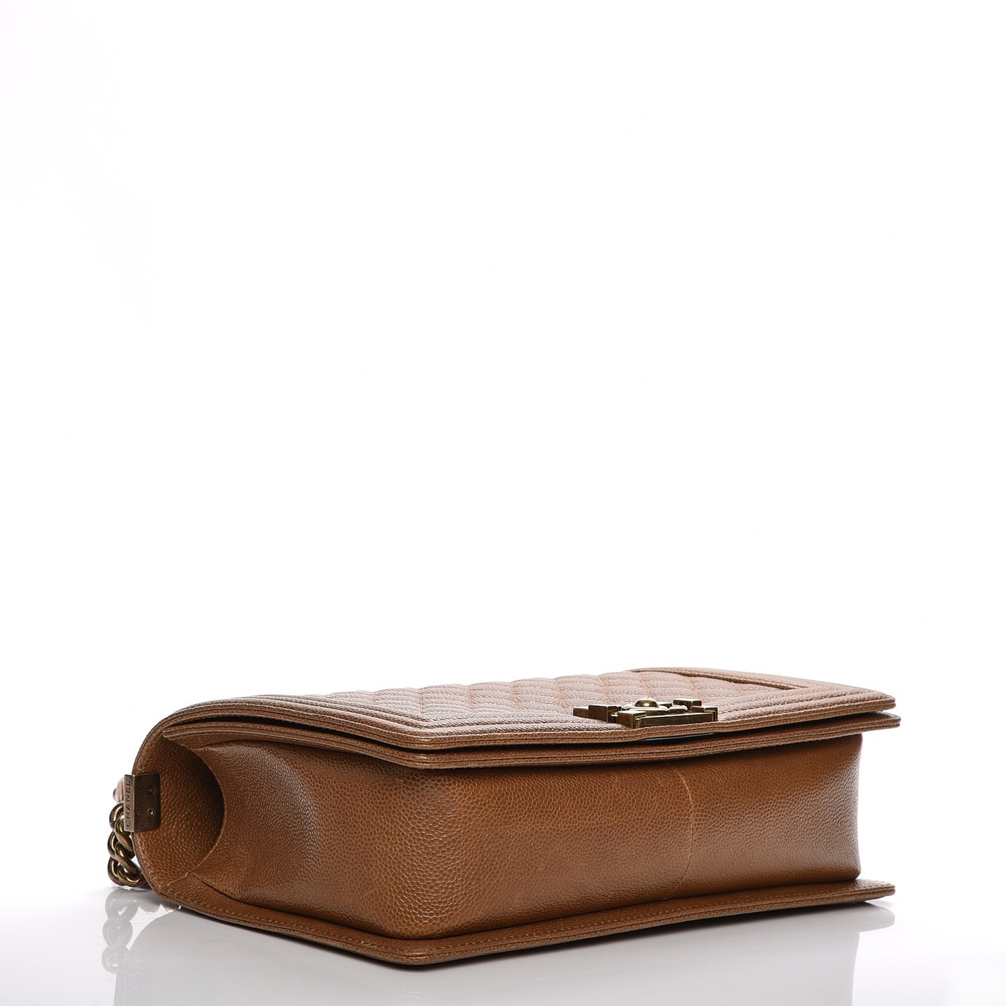 Caviar Quilted New Medium Boy Flap Light Brown