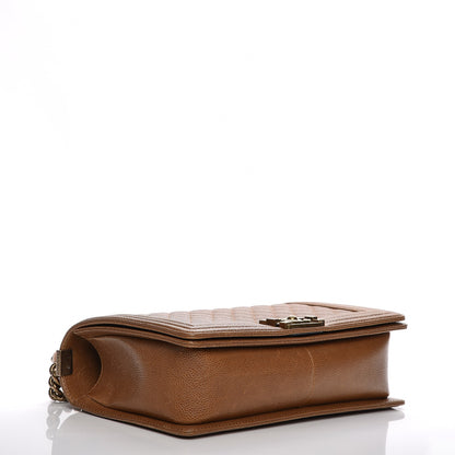 Chanel Caviar Quilted New Medium Boy Flap Light Brown 4 of 8