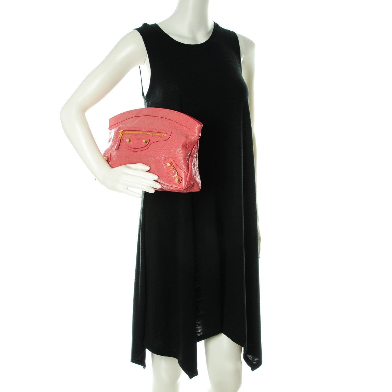 Balenciaga Agneau Giant 12 Gold Hardware Premier Clutch Rose Bonbon 2 of 8