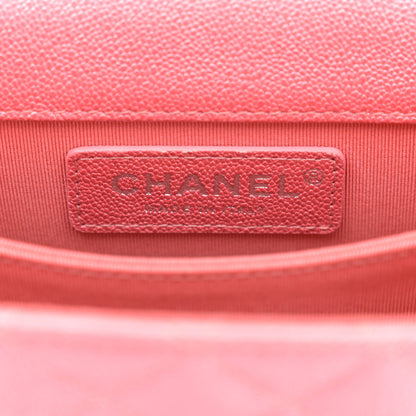 Chanel Caviar Quilted North South Boy Flap Pink 6 of 12