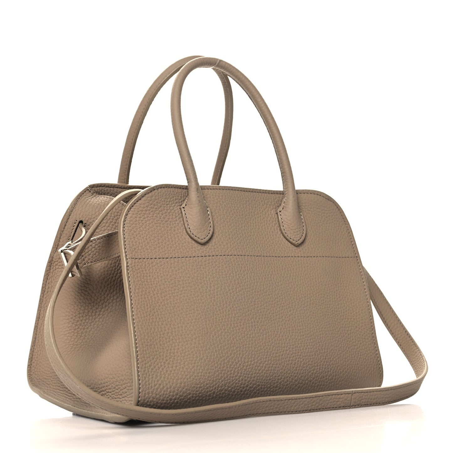 Grained Calfskin Soft Margaux 10 Bag Dark Taupe