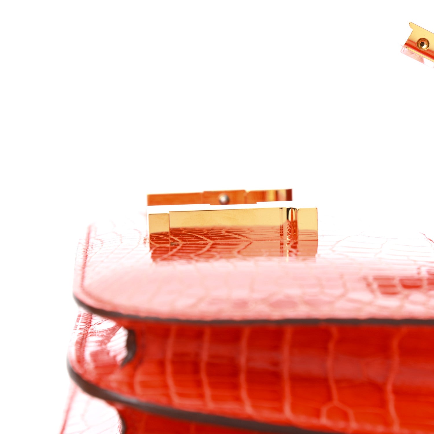 Hermes Shiny Alligator Constance 18 Orange Poppy 13 of 18