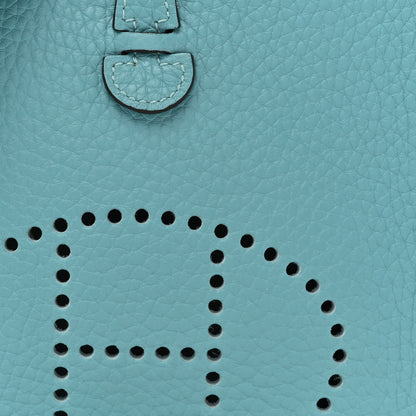 Hermes Taurillon Clemence Evelyne TPM Bleu Saint Cyr Orange Poppy 8 of 13