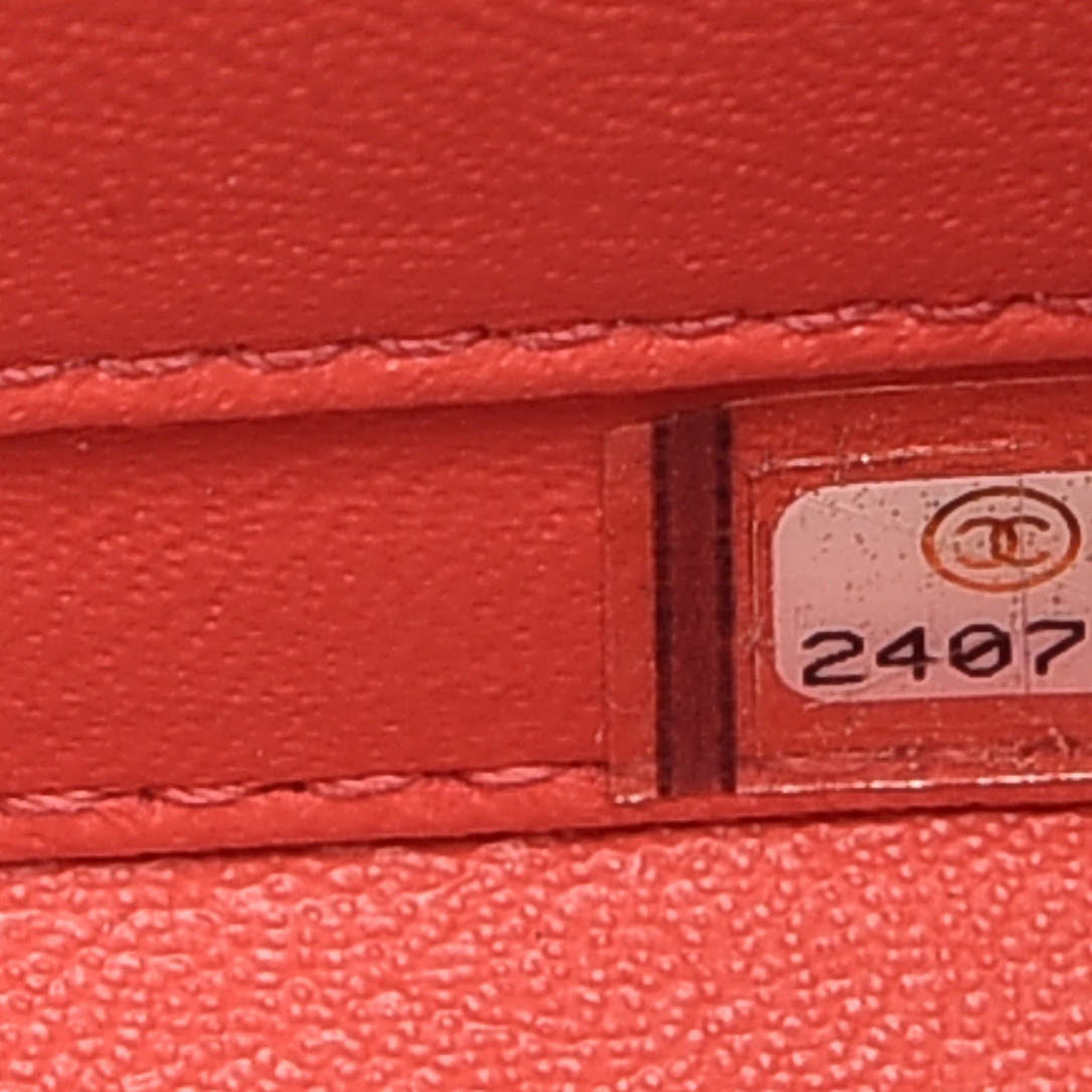 Chanel Caviar Quilted Small CC Filigree Vanity Case Coral 7 of 16