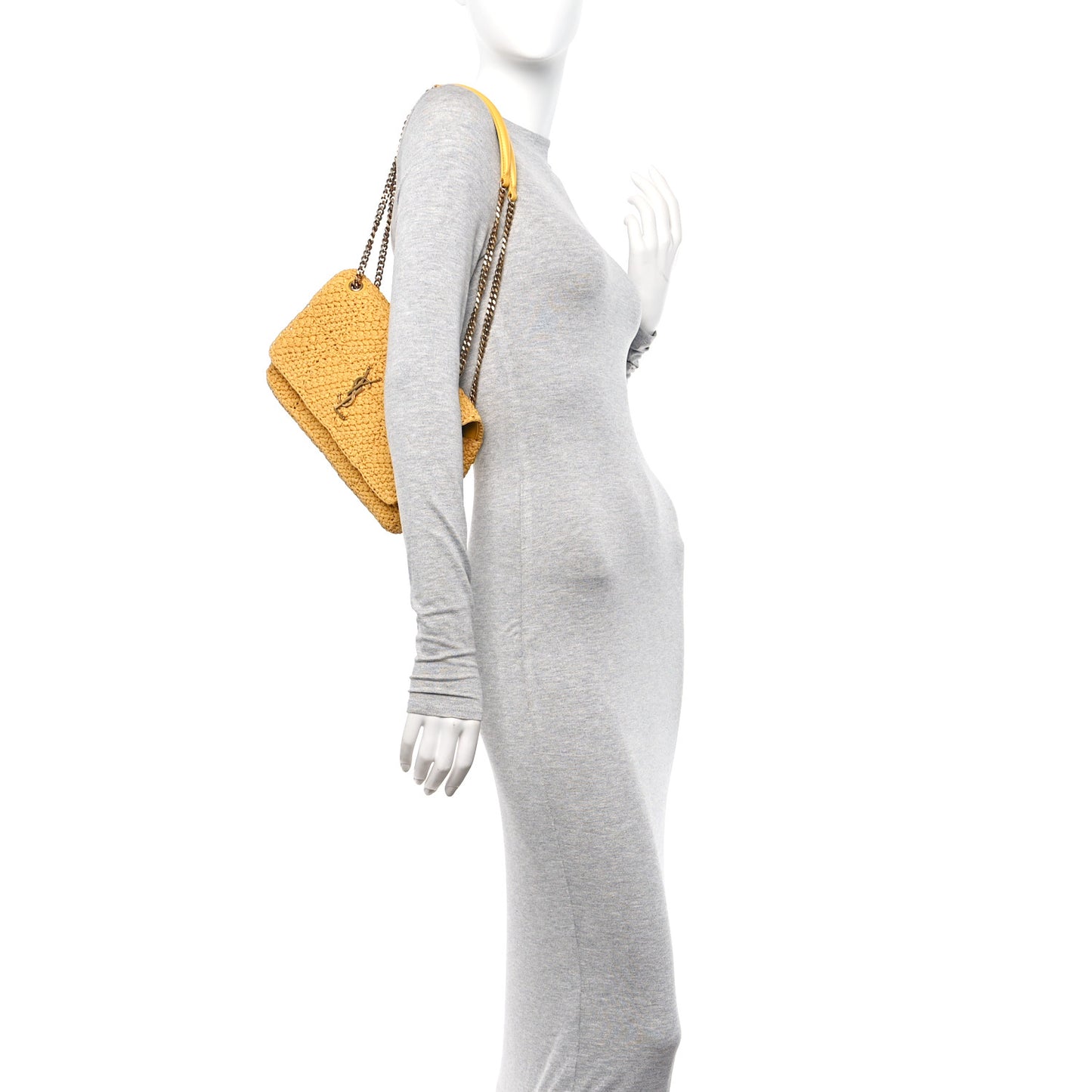 Raffia Monogram Medium Jamie Yellow