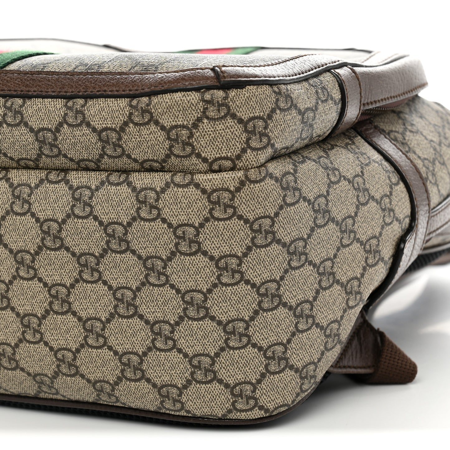 GG Supreme Monogram Medium Ophidia Day Backpack Brown