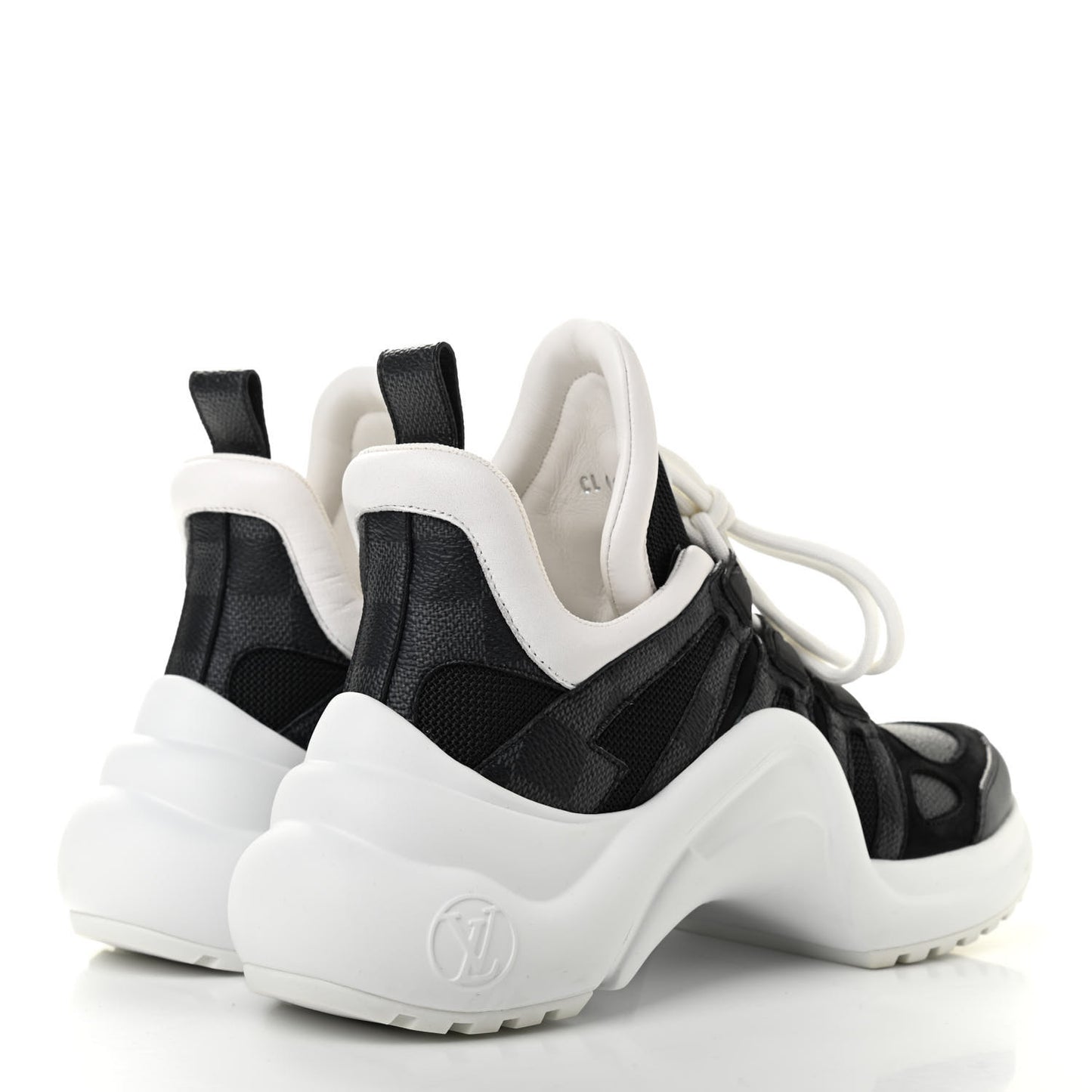 Calfskin Technical Nylon Damier Graphite LV Archlight Sneakers 36 Black White