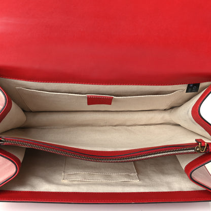 Gucci Moon Calfskin Web Large Dionysus Bamboo Top Handle Bag Hibiscus Red 4 of 6