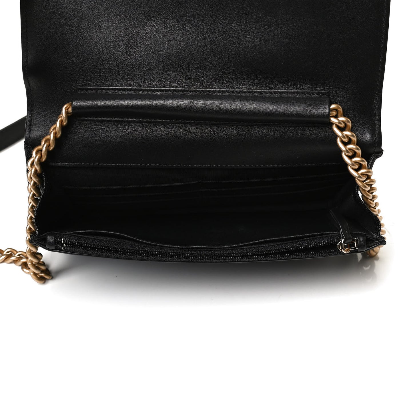 Caviar Quilted Boy Wallet On Chain WOC Black