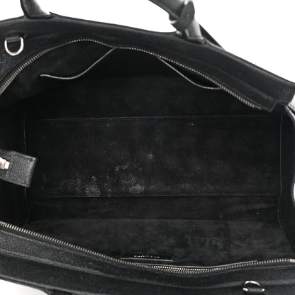 Saint Laurent Grained Calfskin Small Cabas Rive Gauche Black 5 of 17