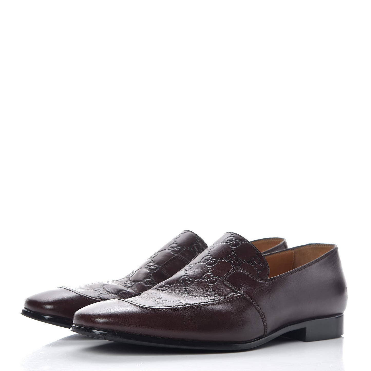 Guccissima Calfskin Mens Venetian Loafers 10.5 Brown