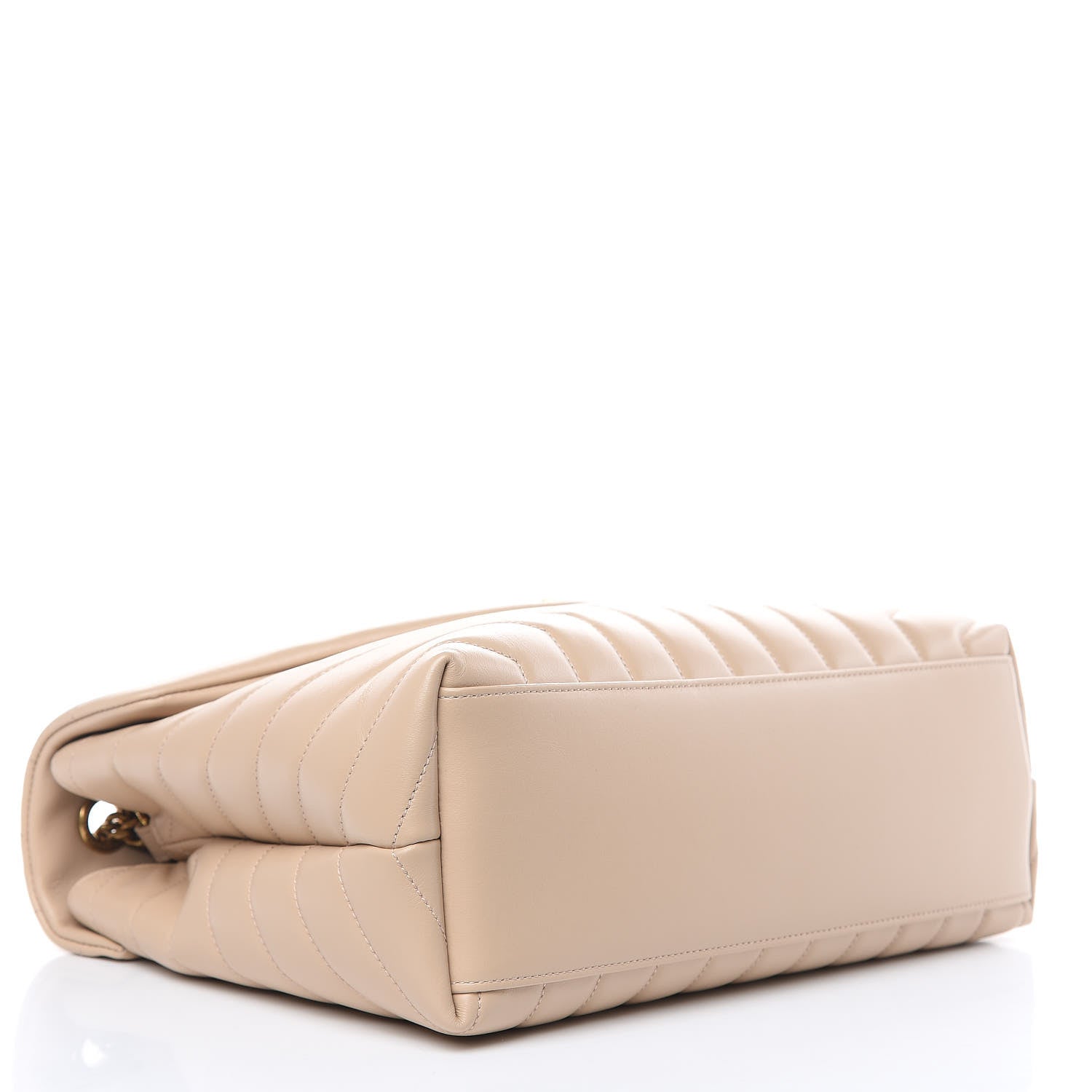 Saint Laurent Calfskin Y Quilted Monogram Medium Loulou Chain Satchel Nude Powder 4 of 12