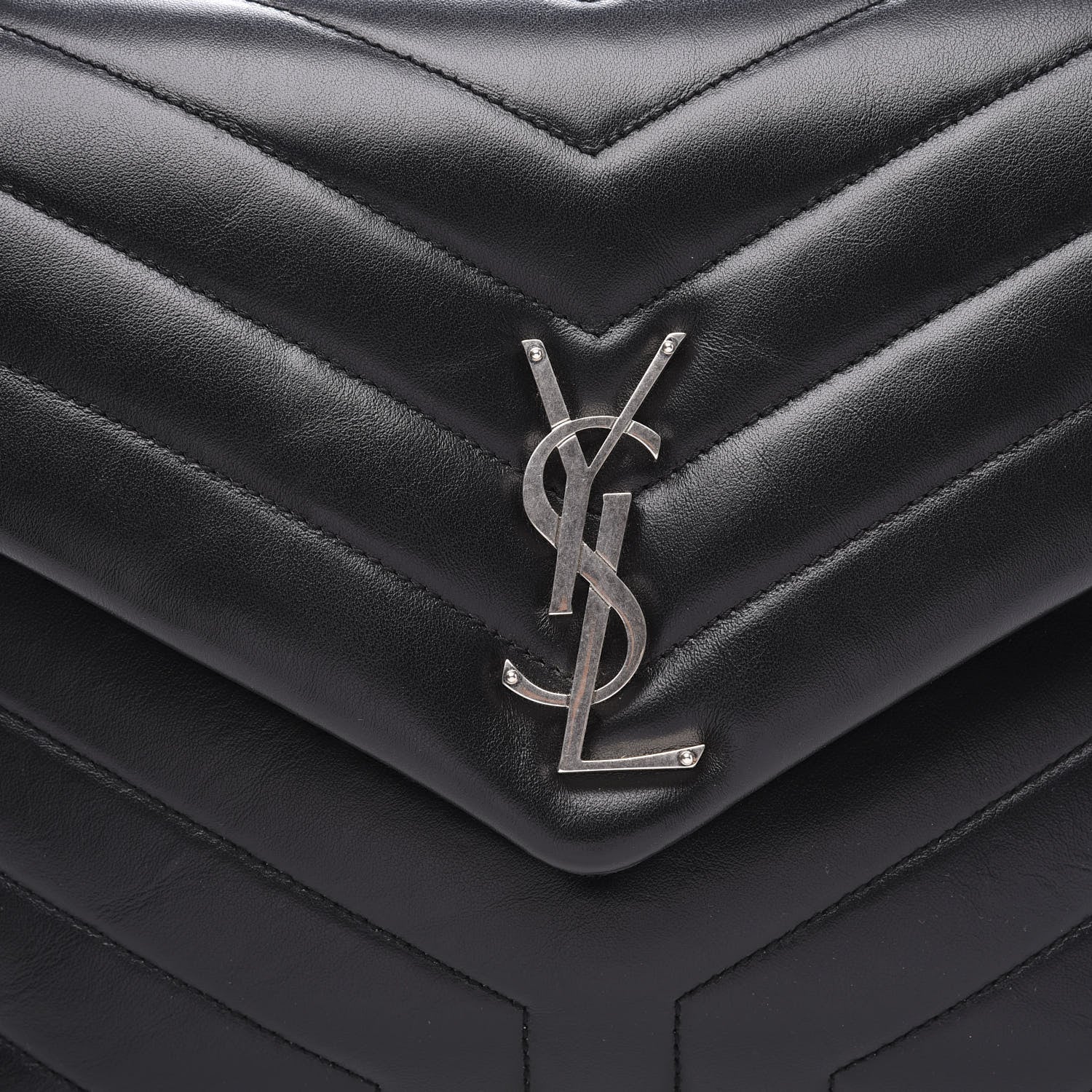 Saint Laurent Calfskin Y Quilted Monogram Medium Loulou Chain Satchel Black 10 of 10
