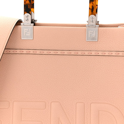 Fendi Vitello Cher Logo Debossed Medium Fendi Sunshine Shopper Tote Light Rose 7 of 10