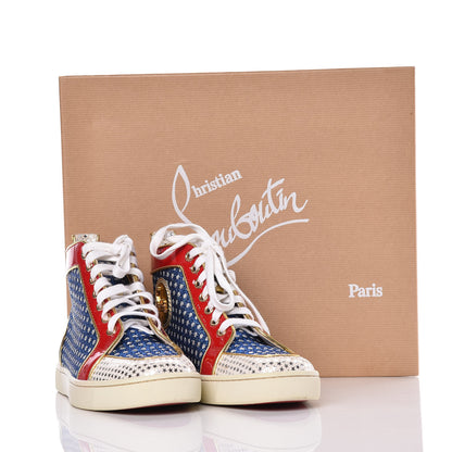Christian Louboutin Metallic Lurex Suede Patent Womens Superball Star Flat Sneakers 36 Multicolor 12 of 12