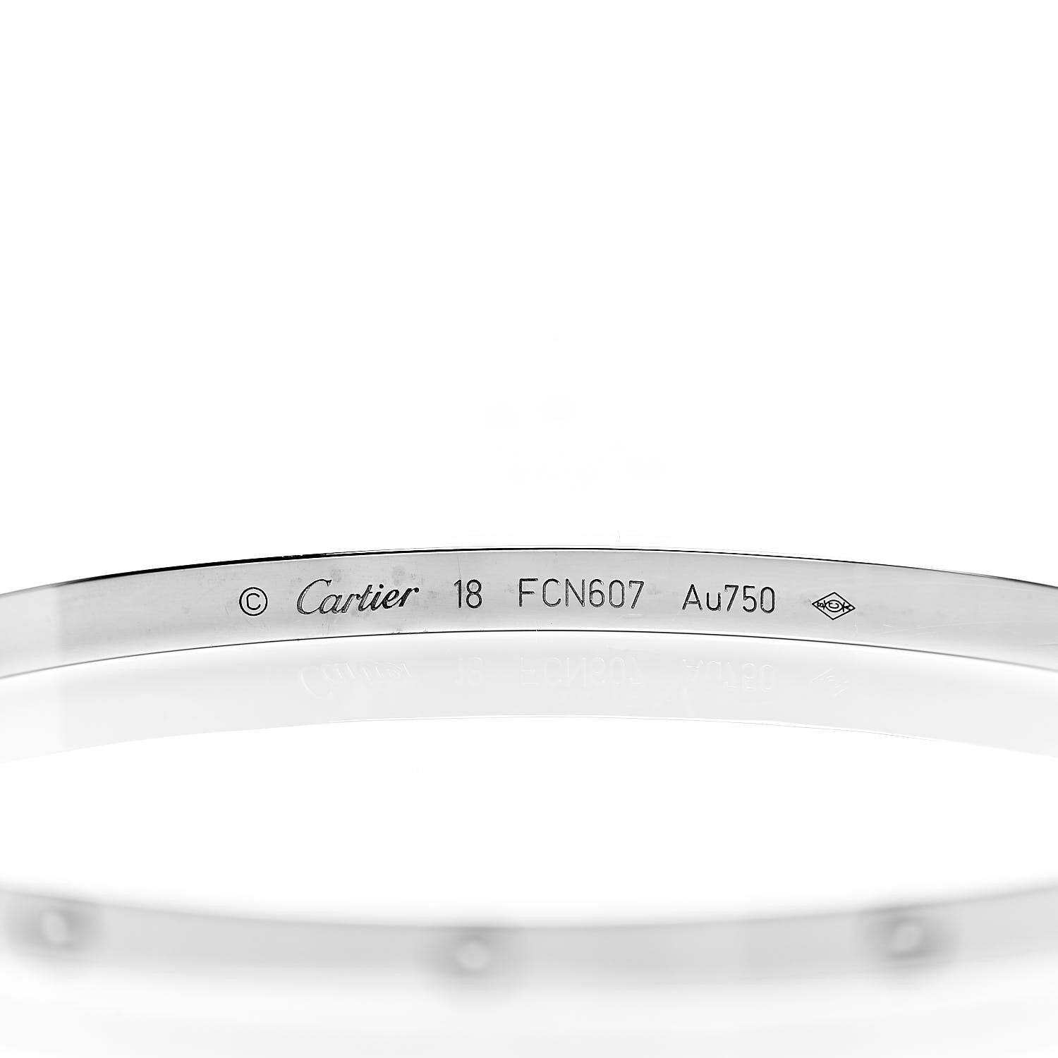 Cartier 18K White Gold Small LOVE Bracelet 18 4 of 5