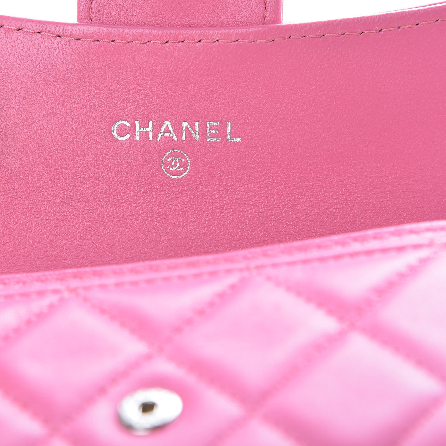 Chanel Lambskin Quilted Flap Card Holder Pink 6 of 9