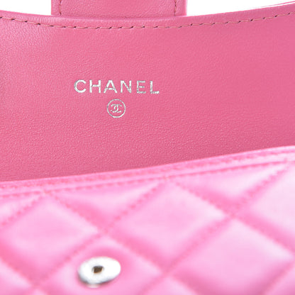 Chanel Lambskin Quilted Flap Card Holder Pink 6 of 9