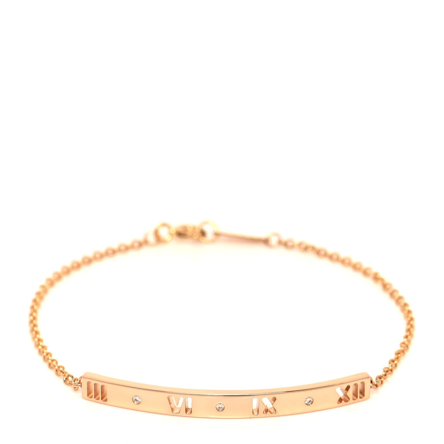 18K Rose Gold Diamond Atlas Bar Pierced Bracelet