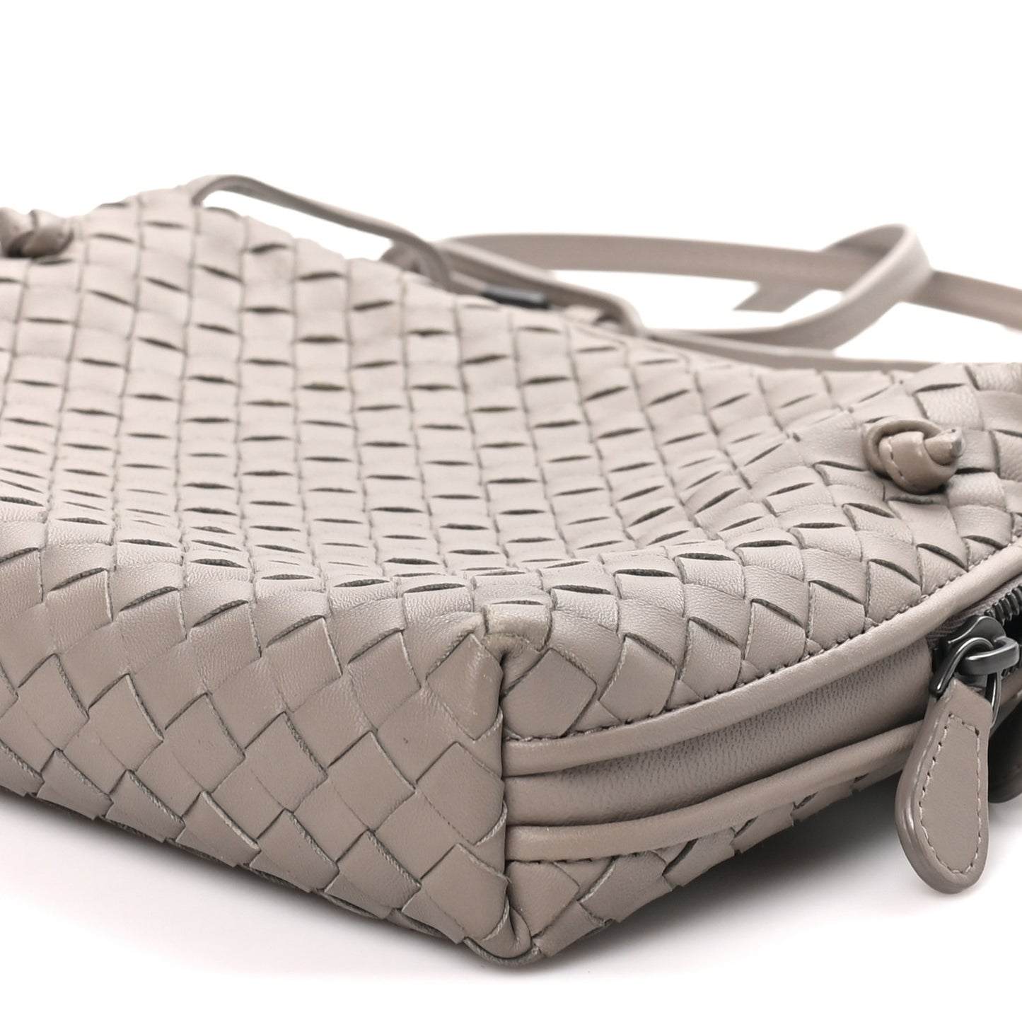 Nappa Intrecciato Nodini Crossbody Messenger Steel
