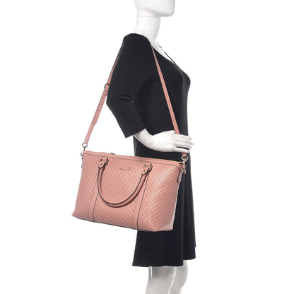 Gucci Soft Microguccissima Medium Zippered Satchel Soft Pink 2 of 9