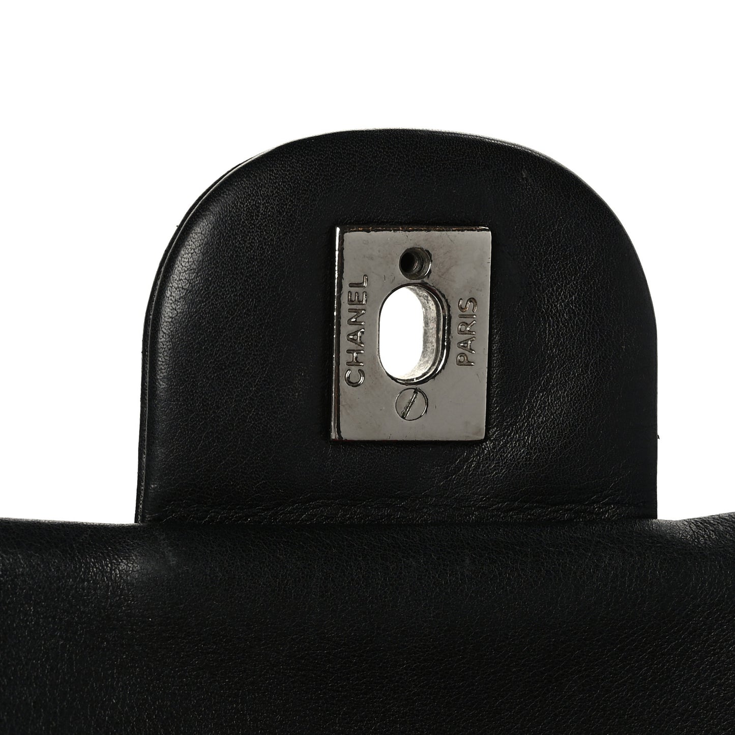 Calfskin Quilted Large Cambon Flap Black White