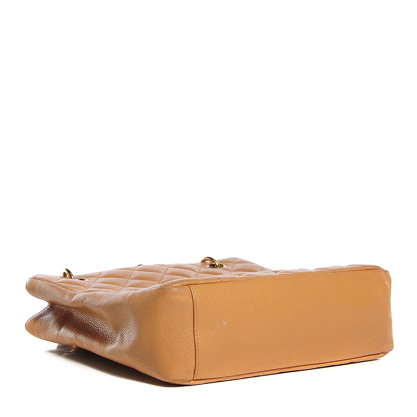 Caviar Quilted Petit Shopping Tote PST Dark Beige