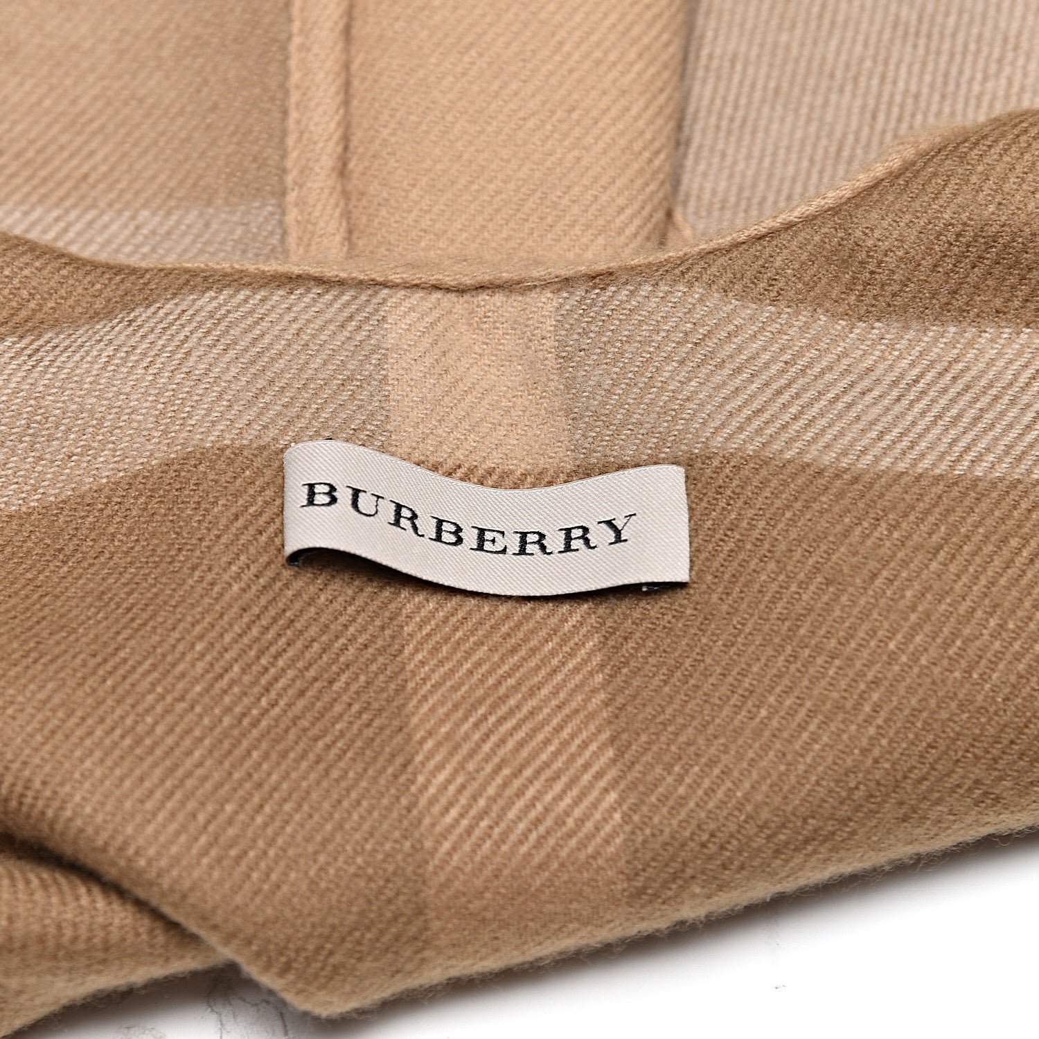 Burberry Wool Solid To Check Charlotte Cape Scarf Camel 6 of 6