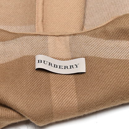 Burberry Wool Solid To Check Charlotte Cape Scarf Camel 6 of 6